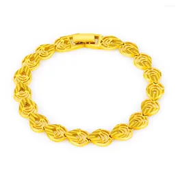 Charm Bracelets 24K Real Gold Bracelet Water Drop Plated For & Women's Wedding Jewellery Gifts