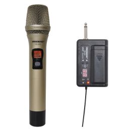 Microphones FREEBOSS FBU031M 1 Way 100 channel Metal Handheld Transmitter Wireless Microphone Camera Microphone Party Karaoke Microphone