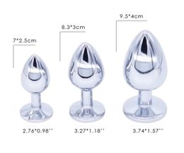 DOMI 3pcsSet Small Medium Big Stainless Steel Metal Anal Plug Dildo Sex Toys Products Butt Plug Gay Anal Beads2064327