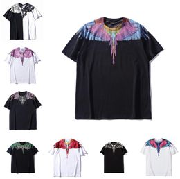 Gothic High Quality Mens Women Br Mb fashion brand Colour black/white snake water drop cracks wing feathers lovers wear Flame Hip-hop short-sleeved Marcelos T-shirt