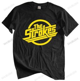 Men oneck tshirt fashion brand tshirt black The Strokes T Shirt Men Indie Rock Band Men Tshirt euro size 2206081420761