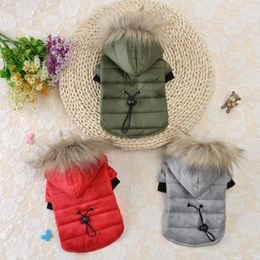 Winter Warm Cotton Windproof Dog Coat Jacket Fur Hoodie Puppy Outfits For Chihuahua Yorkie Dog Winter Clothes Pets Clothing #15 Y2287z