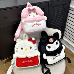 Kawaii Kuromi Cinnamoroll My Melody Cartoon Anime Plush Handbag Cosmetic Bag Travel Storage Bag Women Girl Gifts