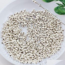Spacers 2000Pcs /Lots Sier Plated Metal Round Spacer Beads M For Jewelry Making Bracelet Necklace Diy Accessories Drop Delivery Find Dhys2