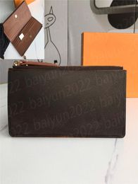 Designer Womens double zipper wallet High Quality long Purses Lou Handbag Card Holder tote luxury Men Wallets change waist bags Fa9904369