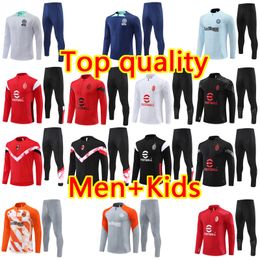 2023 2024 Iinter milanS aAC mIlans football Tracksuit training suit IBRAHIMOVIC LAUTARO Soccer Tracksuits jacket survetement men and kids kit Sportswear chandal