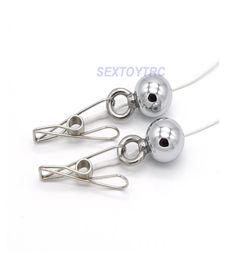 Electro Sex Toy Nipple Clamps with Pulling Balls Gravity Ball New Design Electric Shock Electrostim BDSM Equipment Fetish Adult No3855977