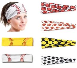 20 styles Baseball Sports Headband Women Men Softball Football Team Hair Bands Sweat Headbands Yoga Fitness Scarf Sport Towel9019498