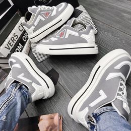 Hot Sale Chaussure Mirror Quality Scarpe Original Designer Mens Luxury Shoes P Logo Low Top Sneakers Thick Sole Womens Trainers Couple Shoes with Box Dhgate New