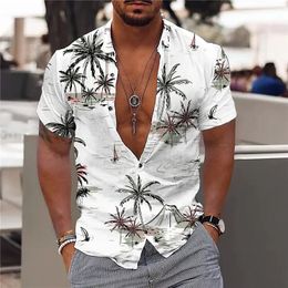 2023 Coconut Tree Shirts For Men 3d Printed Mens Hawaiian Shirt Beach 5xl Short Sleeve Fashion Tops Tee Man Blouse Camisa 240301