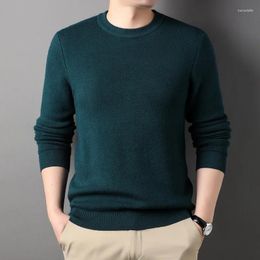 Men's Sweaters Round Neck Slim Fitting Knitted Pullover Bottom Shirt Trend Casual Knit