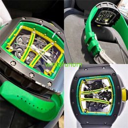 RM Mechanical Watches Richardmills RM61-01 YOHAN BLAKE Watches Automatic Mechanical Men's Watch RM Chronograph Runway Black Ceramic WatchHBV1FR