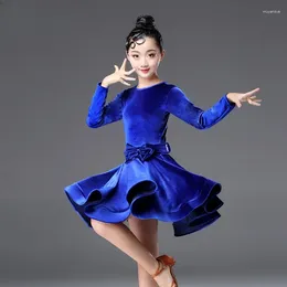 Stage Wear Latin Dance Costumes Autumn And Winter Long Sleeved Training Girls' Competition Performance