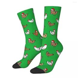 Men's Socks Christmas Chickens Harajuku Sweat Absorbing Stockings All Season Long Accessories For Man's Woman's Gifts