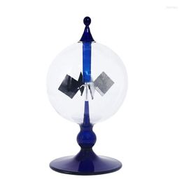 Decorative Figurines Blue Solar Power Radiometer Sunlight Energy Crookes Spinning Vanes Windmill Gift Home Desk Decoration210o