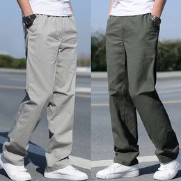 Mens Clothes Spring Summer Cargo Pants Cotton Overalls Large Size Relaxed Fit Jogger Gym Korean Work Wear Baggy Trousers 240226