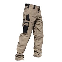 Multi-Pocket Mens Military Tactical Casual Pants Cargo Combat Pants Outdoor Hiking Trousers Wear-Resistant Training Overalls 240228