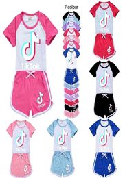 girls shorts sport suit tracksuits summer outfits set childrens baby boy clothes tracksuit Cute TIK TOK tiktok kids clothing G40Y42942010