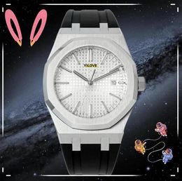 Popular President Hip Hop Full Iced Out Watch 42mm Quartz Movement Battery Super Clock Time Day Date Stainless Steel Rubber Strap Watches orologio di lusso Gifts