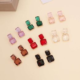 Jewelry Aron Square Crystal Female Personalized Fashion Long INS Earrings E341