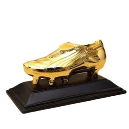 Football Golden Boot Trophy Statue Champions Top Soccer Trophies Fans Gift Car Decoration Fans Souvenir Cup Birthday Crafts305g