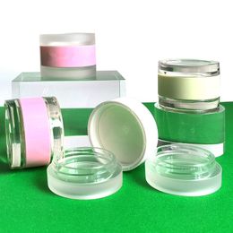 plastic double layer transparent matte round lip mask bottle double head cream jar