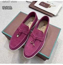 Dress Shoes 7a top Outdoor man fashion Designer tasman loafers loro summer walk piano Heel Casual shoe Luxury moccasin slip on suede gift sneakersH240312