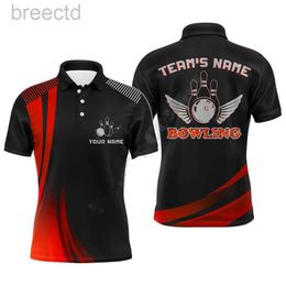 Men's Polos Fashion Bowling Ball Printed POLO shirt Personalised Name Customization Ball Uniform Large Sports Clothing ldd240312