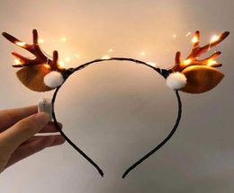LED Antler Headbands Light Up Reindeer Headband Party Decorations Luminous Glow Headpieces Flashing Hair Bands4531554