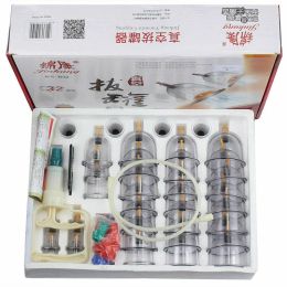 Massager 32 Pieces Vacuum Cupping Cup Body Massager Suction Cups Set Plastic Vacuum Cupping Pump Therapy Cans for Massage Health Care