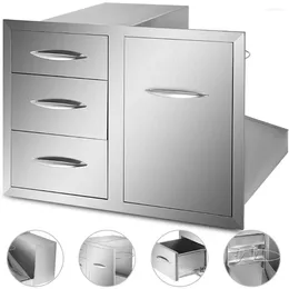 Kitchen Storage Mophorn Outdoor Door Drawer Combo 29.5" W X 22.6" H 21.7''D Access Door/Triple Drawers With Propane