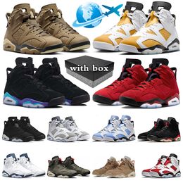 With Box jumpman 6 6s basketball shoes men sneakers Brown Kelp Yellow Ochre Aqua Toro Bravo Cool Grey Black Metallic Silver j6 mens trainers sports