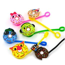Drinking Straws Custom Donut Pattern Soft Sile St Toppers Accessories Charms Reusable Splash Proof Dust Plug Decorative 8Mm In Tumbler Dhed8