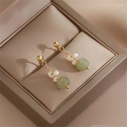 Dangle Earrings Fashion Tassel Green Crystal Bead Drop Earring For Women Girls Party Wedding Trendy Chinese Vintage Pearl Jewellery Eh164