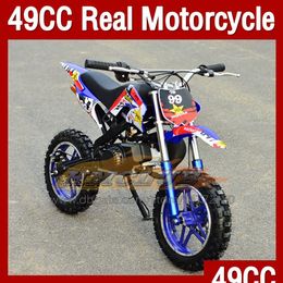 Motorcycle Mini Motorbike 49Cc 50Cc Real Scooter Superbike Moto Bikes Gasoline Adt Child Atv Off-Road Vehicle Two Wheel Sports Dirt Bi Otli6