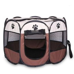 -Portable Folding Pet Tent Dog House Cage Cat Playpen Puppy Kennel Easy Operation Octagon Fence2260