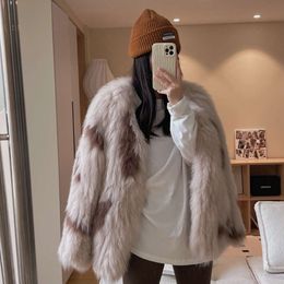 Cow 2024 Autumn/Winter New Double Sided Woven Fox Fur Grass Coat For Women 9419