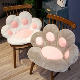 INS Bear Cat Paw Pillow Animal Seat Cushion Stuffed Plush Sofa Indoor Floor Home Chair Decor Winter Children Girls Lovely Gift 240308