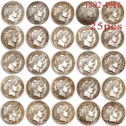 25pcs USA copy Coin 1892-1916 Barber Dime Different Years Copper Plating Silver Coins Set2012