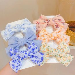 Hair Accessories 3Pcs/Set Sweet Lace Printed Bowknot Clips For Cute Girls Handmade Hairpin Boutique Barrettes Headwear Kids