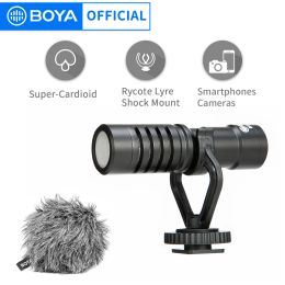 Microphones Portable Mic BOYA BYMM1B Universal Cardioid Microphone for Smartphones DSLR Cameras Consumer Camcorders Auido Recorders PC