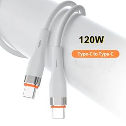 120W Liquid Silicone USB C To C Cable Fast Charging USB Type C PD Data Cable 5A Mobile Phone Charger Cable Cord For Samsung Xiaomi LG Android