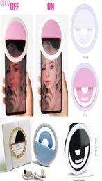 RK12 Rechargeable Selfie Ring Light with LED Camera Pography Flash Light Up Selfie Luminous Ring with USB Cable Universal for A1247596