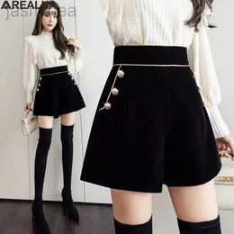 Shorts Women's Waist Shorts Wide Legged Golden velvet Shorts Style Casual Short Pants S-5XL ldd240312