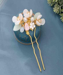 U Shaped Hair Sticks High Fashion Handmade Vintage Simulated Pearls Flower Hairpins Bride Noiva Wedding Hair Accessories Jewellery A6009172