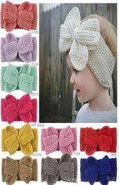 Crochet Knot Bow Headband Turban Knitted Winter Warm Hair Band Baby Girl Hair Accessory 11pcslot3741005