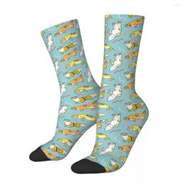 Men's Socks All Seasons Crew Stockings Yellow Leopard Gecko Harajuku Fashion Hip Hop Long Accessories For Men Women Gifts
