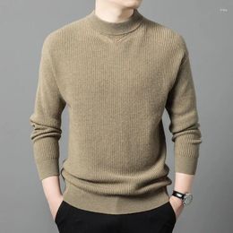 Men's Sweaters Men Wool Sweater 2024 Autumn Winter Long Sleeve Jumper Mockneck Man Pure Pullovers