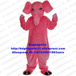 Mascot Costumes Pink Long Fur Elephant Elephish Mascot Costume Adult Cartoon Character Outfit Suit Ceremonial Event Floor Show Zx640