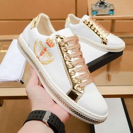 Luxury Designer Mens Shoes Small White Board Leather High Version Top Cowhide Casual Trainers 5JB0